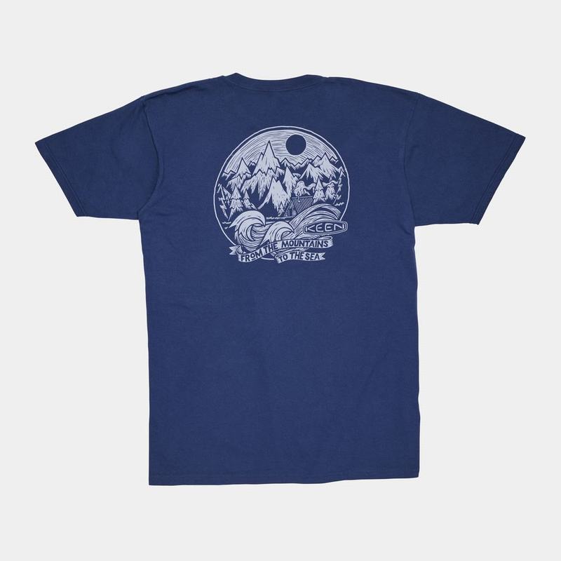 Keen アパレル | Keen Mountains To Sea' Tシャツ メンズ ネイビー | 825196-ACO